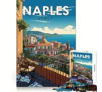 Naples Italy 1000 Piece Jigsaw Puzzle for Teenagers Wise Think Toy Easy Leisure Tight Cut Amazing Present (38x52cm)