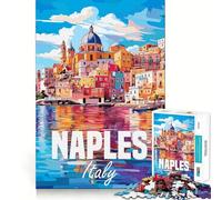 Naples Italy 1000 Piece Jigsaw Puzzles for Adults Jigsaw Fine Logic Toy Quiet Fun Neat Edge Memorable Gift (38x52cm)