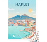 Naples Italy Cityscape with Mount Vesuvius Jigsaw Puzzle, 1000 Piece