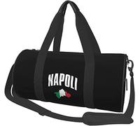 Naples Italy Italian Flag Travel Luggage Duffel Bag Sports Rolling Foldable Duffel Bag, Black