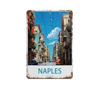 Naples Italy，Metal Tin Sign,For Farmhouse Home Bathroom Garage Cafe Office Kitchen Restaurant Man Cave Vintage Art Wall Decor Poster(20x30cm）8x12 inch-R10