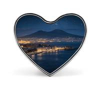 Naples Lapel Pin Elegant Heart Shape Brooch Badge Funny Personalized Pinback Button Badge Fashion Cute Heart Brooch Pins for Bag Jacket Clothes Accessories