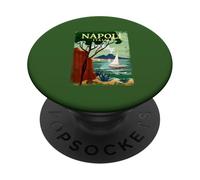 Naples Napoli Italia Mediterranean Sea Vintage Retro Poster PopSockets Adhesive PopGrip