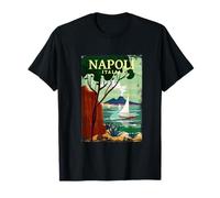 Naples Napoli Italia Mediterranean Sea Vintage Retro Poster T-Shirt