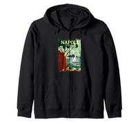 Naples Napoli Italia Mediterranean Sea Vintage Retro Poster Zip Hoodie