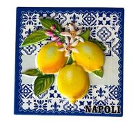 Naples, Pompeii and Panoramic Decorative Magnets, Naples Decorative Magnets (White Limoni_majoliche)