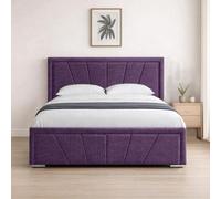 Naples Purple Upholstered Sunrise King Size Bed Frame, Modern Luxury Floor-Standing Headboard & Footboard
