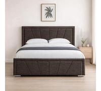 Naples Slate Upholstered Sunrise King Size Bed Frame, Modern Luxury Floor-Standing Headboard & Footboard