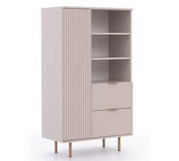 naples wooden highboard with 1 door 2 drawers in cashmere