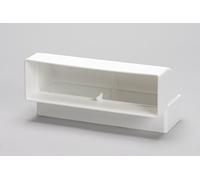 NaplesUK 204mm x 60mm Rectangular Flat Channel Ducting 90º Vertical Bend - White Plastic