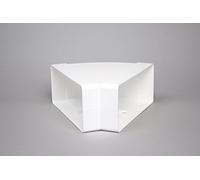 NaplesUK 220mm x 90mm Megaduct Flat Channel Ducting 45º Horizontal Bend - White Plastic