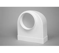 NaplesUK 220mm x 90mm Megaduct Flat Channel Ducting 90º Bend to 125mm Round - White Plastic