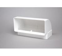 NaplesUK 220mm x 90mm Megaduct Flat Channel Ducting 90º Vertical Bend - White Plastic