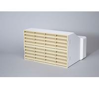 NaplesUK 220mm x 90mm Megaduct Flat Channel Ducting Double Airbrick Adaptor - White with Two Beige/Cotswold Stone/Sand Grille Inserts