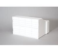 NaplesUK 220mm x 90mm Megaduct Flat Channel Ducting Double Airbrick Adaptor - White with Two White Grille Inserts