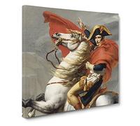 Napoleon At The Great St. Bernard by Jacques Louis David Canvas Print | Gallery Wrapped 30mm Frame Wall Art | 20x20 inches | Ready to Hang | Classic Picture | Living Room Bedroom Lounge Office