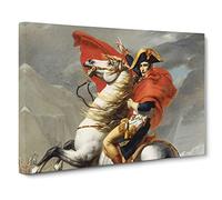 Napoleon At The Great St. Bernard By Jacques Louis David Canvas Print | Gallery Wrapped 30mm Frame Wall Art | 30x20 inches | Ready to Hang | Classic Picture | Living Room Bedroom Lounge Office
