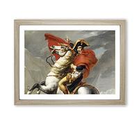 Napoleon At The Great St. Bernard By Jacques Louis David Classic Painting Framed Print | A2 Oak Framed Wall Art | Ready to Hang | Classic Historical Picture | Living Room Bedroom Lounge Office