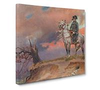 Napoleon by Wojciech Kossak Canvas Print | Gallery Wrapped 30mm Frame Wall Art | 14x14 inches | Ready to Hang | Modern Picture | Living Room Bedroom Lounge Office