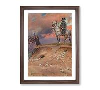 Napoleon By Wojciech Kossak Classic Painting Framed Print | A3 Walnut Framed Wall Art | Ready to Hang | Classic Historical Picture | Living Room Bedroom Lounge Office