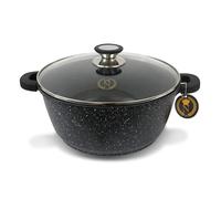 Napoleon Casserole Dish with Lid for Hob and Oven - Dutch Oven Stock Pot for all Hobs including Induction - Non Stick 24 cm 4.5 Litres Stone Noire Black