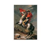 Napoleon Crossing The Alps by Jacques Louis David Canvas Printed Poster Art Canvas Painting Decor Wall Print Photo Gifts Home Modern Decoratives 16x24inch(40x60cm)