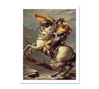 Napoleon Crossing The Alps Large White Framed Art Print Wall Poster 18x24 inch