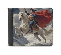 Napoleon Crossing The Alps Reproduction Bifold Wallet PU Leather Pocket Wallet Slim Purse for Women Men Gifts