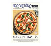 Napoletana Pizza Kitchen Poster, Food Wall Art Modern Print, Restaurant Decor, Chef Dining Room Interior Design, Archival Matte, A5 (Print Only) - 21x14.8cm