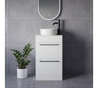Napoli 390 2 Drawer Vanity Unit for Countertop Basins | Gloss White | MDF | 500mm