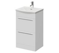 Napoli 390 2 Drawer Vanity Unit with Arc Basin | Gloss White | MDF | 500mm