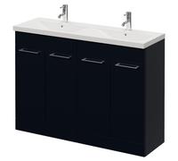 Napoli 390 4 Door Vanity Unit with Double Glide Basins | Deep Blue | MDF | 1200mm