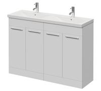 Napoli 390 4 Door Vanity Unit with Double Glide Basins | Gloss White | MDF | 1200mm