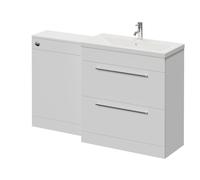 Napoli 390 Cento 2 Drawer Vanity Unit Toilet Suite with Glide Basin | Gloss White | MDF | 1400mm