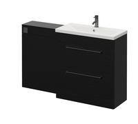 Napoli 390 Cento 2 Drawer Vanity Unit Toilet Suite with Glide Basin | Nero Oak | MDF | 1400mm
