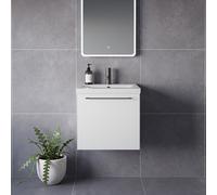 Napoli 390 Wall Mounted Single Drawer Vanity Unit with Glide Basin | Gloss White | MDF | 500mm