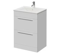 Napoli 460 2 Drawer Vanity Unit with Angel Basin | Gloss White | MDF | 600mm