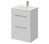 Napoli 460 2 Drawer Vanity Unit with Angel Basin | Gloss White | MDF | 600mm