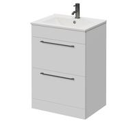 Napoli 460 2 Drawer Vanity Unit with Angel Basin | Gloss White | MDF | 600mm