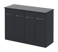 Napoli 460 4 Door Vanity Unit for Countertop Basins | Gloss Grey | MDF | 1200mm