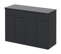 Napoli 460 4 Door Vanity Unit for Countertop Basins | Gloss Grey | MDF | 1200mm