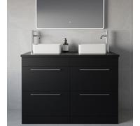Napoli 460 4 Drawer Vanity Unit for Countertop Basins | Nero Oak | MDF | 1200mm