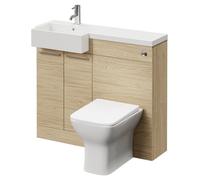 Napoli Combination Vanity Unit Toilet Suite | Light Oak | MDF | 1000mm