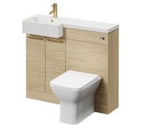 Napoli Combination Vanity Unit Toilet Suite | Light Oak | MDF | 1000mm