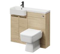 Napoli Combination Vanity Unit Toilet Suite | Light Oak | MDF | 1000mm
