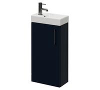 Napoli Cube Single Door Vanity Unit with Align Basin | Deep Blue | MDF | 400mm