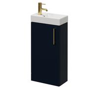 Napoli Cube Single Door Vanity Unit with Align Basin | Deep Blue | MDF | 400mm