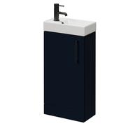 Napoli Cube Single Door Vanity Unit with Align Basin | Deep Blue | MDF | 400mm