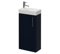 Napoli Cube Single Door Vanity Unit with Align Basin | Deep Blue | MDF | 400mm