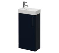 Napoli Cube Single Door Vanity Unit with Align Basin | Deep Blue | MDF | 400mm
